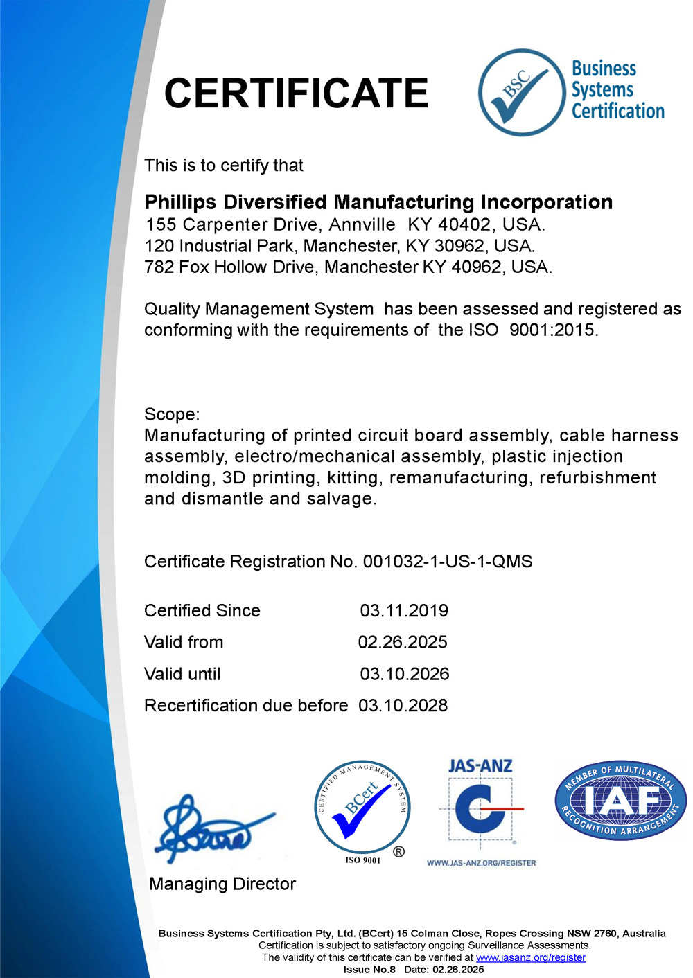 Certificate 2025
